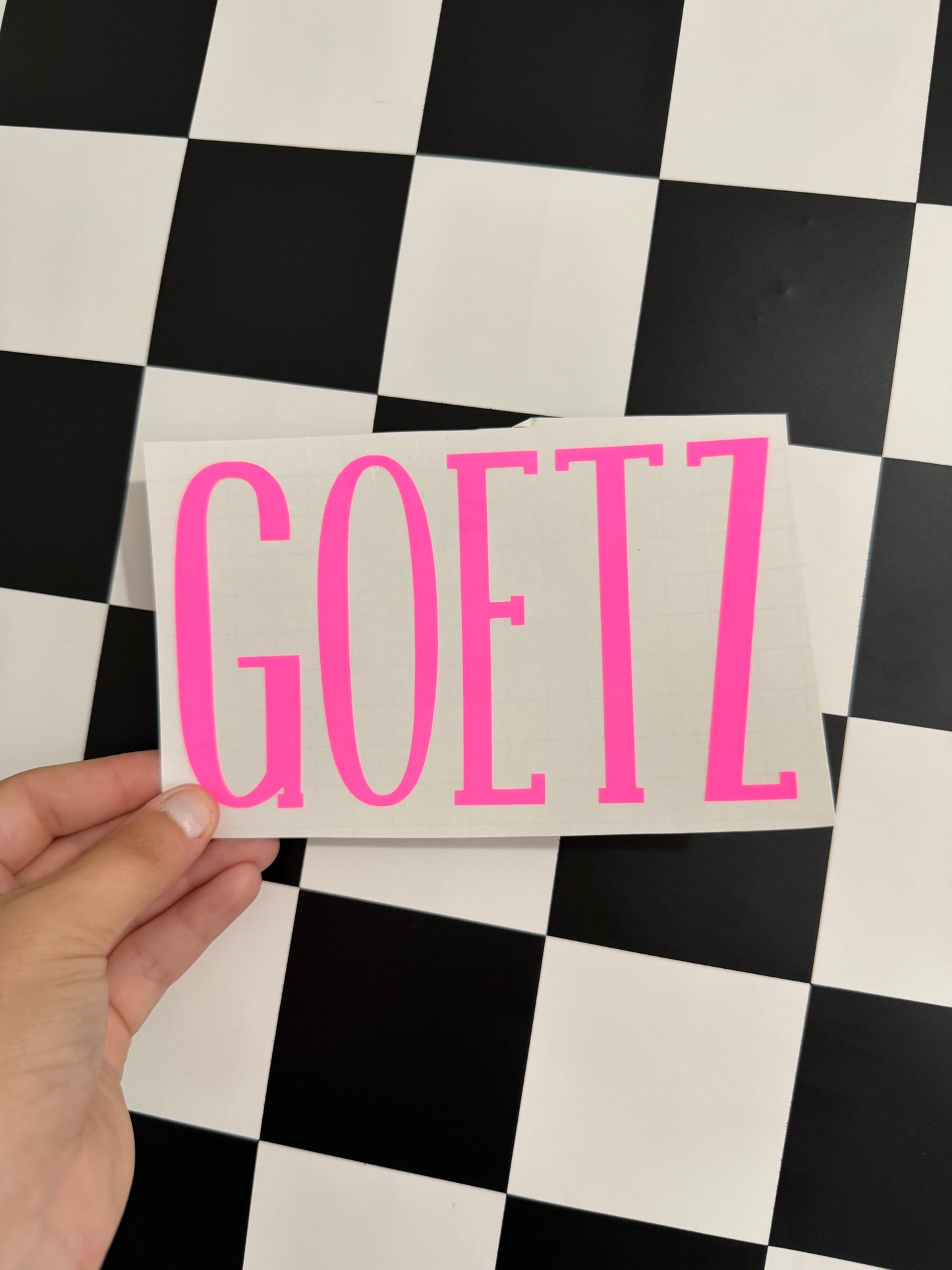 Vinyl Name Decal (X-Large)