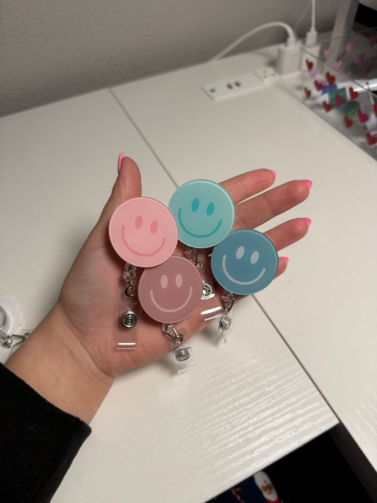 Smile Face Badge Reel