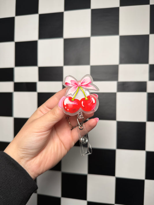 Cherry Bow Badge Reel